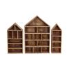 3Piece Wall Mounted Display Shelves Set Wooden Curios Cabinets for Miniature Figures Storage Holders Wooden Display Shelf view 4