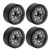 4pcs 1.9in Aluminum Alloy Beadlock Wheel Rims, Metal Beadlock Wheels for RC Crawler, 1.9 Inches Wheel Rims with Hex Adapter for Axial SCX10 90046 D90 (Ti Color) view 1