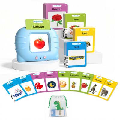 Aullsaty Talking Flash Cards for Toddlers Ages 1-3, 224 Words Montessori Speech Therapy Toys, Autism Sensory Toy, Educational Learning Speech Therapy Birthday Gifts for Boys Girls (Blue)