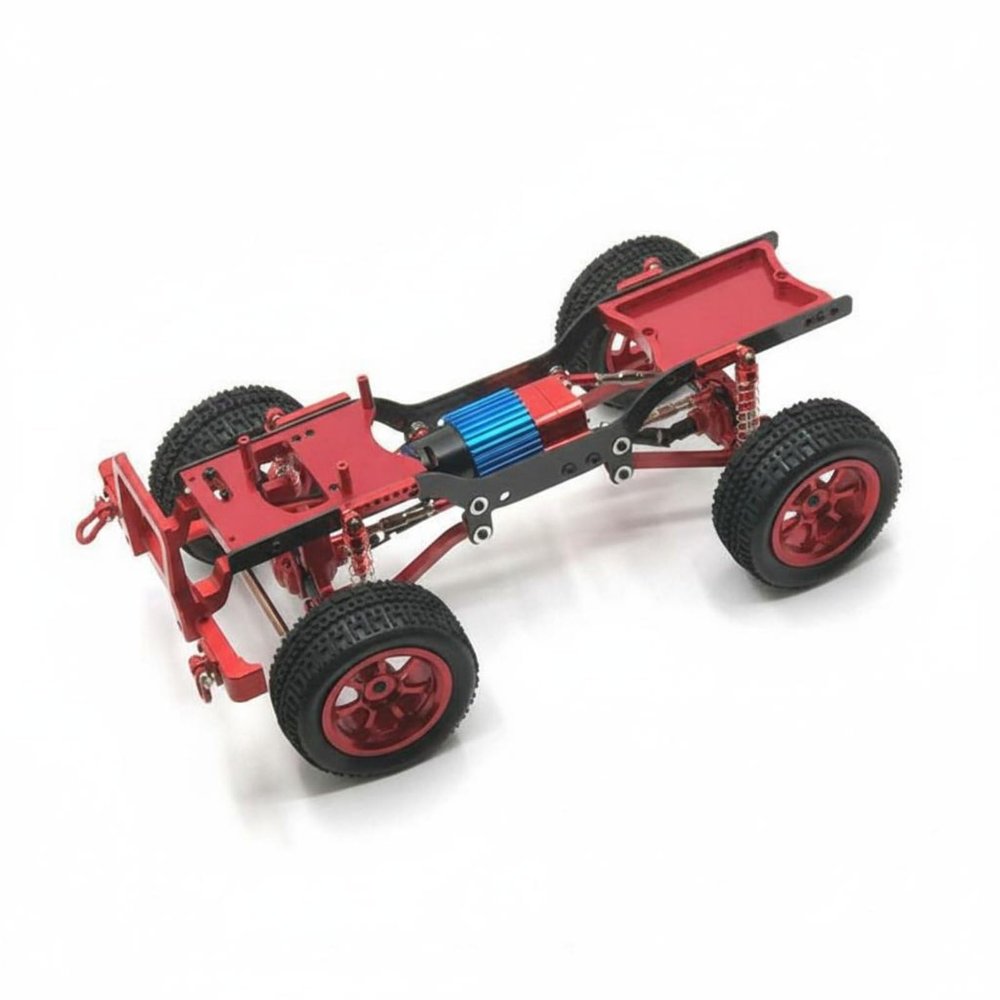 1/12 Scale Metal Chassis Adjustable Rods Metal RC Car Frame Steel Gear Axles RC Crawler Upgrade Frame for Modders