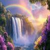 Rainbow Waterfall 500 Piece Art Puzzle Gradient Color Therapy Design for Collaborative & Mindful Assembly view 1