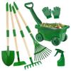 Bemonew Kids Gardening Set 7-piece Toddler Gardening Set with Wheelbarrow, Shovel, Rake and Leaf Rake, Educational Kids Garden Tools for Outdoor Backyard Play view 1