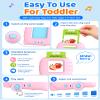 Aullsaty Talking Flash Cards for Toddlers Ages 1-3, 224 Words Montessori Speech Therapy Toys, Autism Sensory Toy, Educational Learning Speech Therapy Birthday Gifts for Boys Girls (Pink) view 4