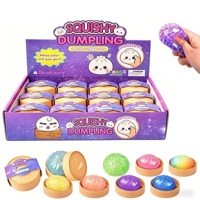 12PCS Glitter Dumpling Squishy, Mini Real Bun Dumplings Stress Relief Set Pack Box, Crazy Fun Balls Toys Fidget Cute Sensory for Anxiety Relief Toy Hand Relax, Birthday Gifts (Classic)