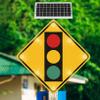 24" LED Traffic Light Ahead Signs, Solar Power Crossing Signals Waterproof Metal Warning Signal, Reflective Aluminum Road Sign for Intersection Safety Warning view 1