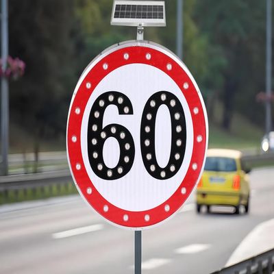 24" LED Flashing Solar Powered Speed Limit 20/30/40/50/60/80 Sign Sign in Traffic Road Highway (60)