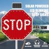 24" Solar Powered Slow Down Signs, Solar Power Stop Flashing Traffic Signs, LED Flashing Slow Safety Light Sign for Driveway, Neighborhoods, Street Illuminated Boards view 2