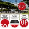 24" Solar Powered Slow Down Signs, Solar Power Stop Flashing Traffic Signs, LED Flashing Slow Safety Light Sign for Driveway, Neighborhoods, Street Illuminated Boards view 3