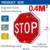 24" Solar Powered Slow Down Signs, Solar Power Stop Flashing Traffic Signs, LED Flashing Slow Safety Light Sign for Driveway, Neighborhoods, Street Illuminated Boards view 4