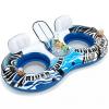 NEWBULIG Inflatable River Tube Float, 2 Person Heavy Duty River Float for Adults with Removable Cooler, Cup Holders, Durable Handles & Grab Rope, Tubing for Lake Pool Floating, Blue & White view 1