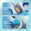 NEWBULIG Inflatable River Tube Float, 2 Person Heavy Duty River Float for Adults with Removable Cooler, Cup Holders, Durable Handles & Grab Rope, Tubing for Lake Pool Floating, Blue & White view 3