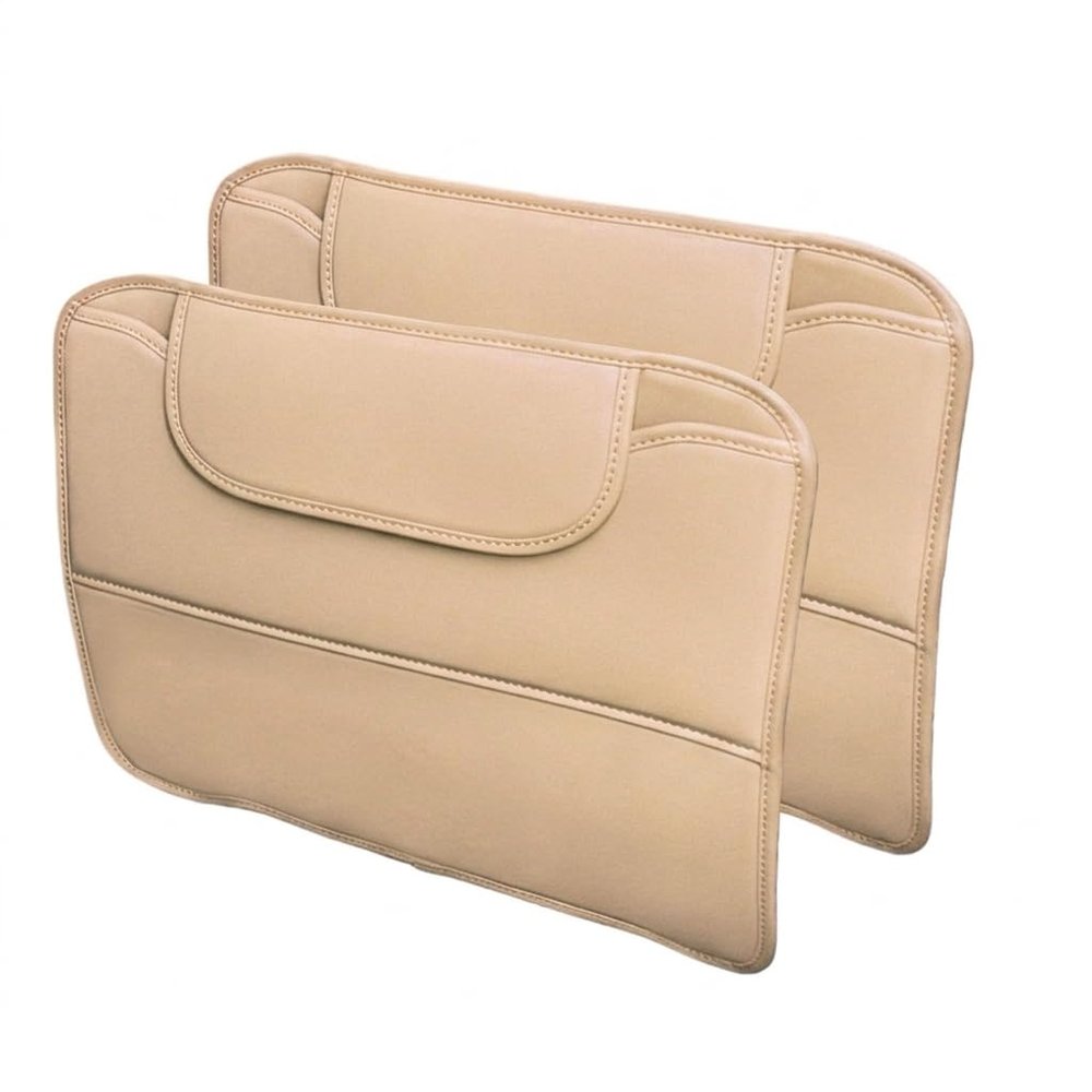 2 Pack Leather Kick Mats Back Seat Protectors for Suzuki Alto 2009-2022, Waterproof Seat Back Cover Easy Clean Auto Interior Protection Accessories,Beige
