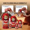 Tngan Russian Nesting Dolls, Hand Painted Wooden Set, 10 Pcs view 4