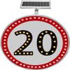 24" Solar Powered Solar Speed Limit Sign, LED Flashing Traffic Sign for Roadway, Waterproof Aluminum Traffic Signals (20) view 1
