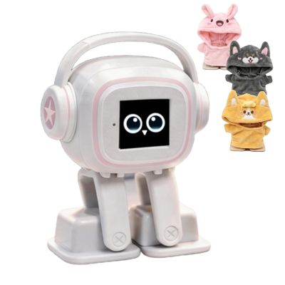 AI chatbot Robot Companion and smart Interactive Toy Featuring Voice Chat, Facial Expressions, Dancing and Music, Complete with a complimentary OutfitMaking it the Ideal Gift (White)