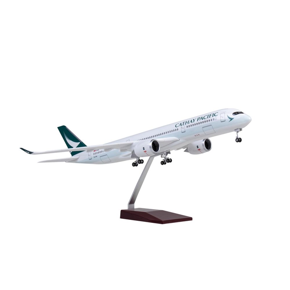 ALHROEUO Miniature Scale 1:142 for Cathay Pacific Airbus A350 Airliner Model Ornaments Finished Airshow Souvenirs Flying Toy Game Kits(No Light)