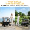 ELEMARA All-Terrain Stroller Wagon for 2 Kids, Foldable Kids Wagon Stroller Includes Removable Canopy,Mosquito net, Adjustable PushPull Handle,Snack Tray & Cup Holders, Storage Basket, Black+White view 3