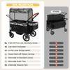 ELEMARA All-Terrain Stroller Wagon for 2 Kids, Foldable Kids Wagon Stroller Includes Removable Canopy,Mosquito net, Adjustable PushPull Handle,Snack Tray & Cup Holders, Storage Basket, Black+White view 4