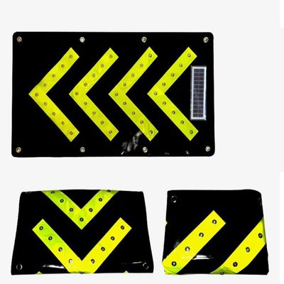 18 * 33in Electronic Truck Trailer Mounted Lamp Black Film Display Road Arrow Board Flashing Led Traffic Sign(Solar)