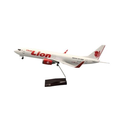 ALHROEUO Miniature Scale 1 85 for Thailand Lion Air 737 Passenger Aircraft Model Simulation Aviation Airplane Metal Ornaments Flying Toy Game Kits(with Light)