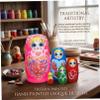 Xdyyjrasa Heart Pattern Set of 5 Russian Matryoshka Dolls, 4.33" Wooden Nesting Russian Dolls for Kids Souvenirs, Pinks Heart view 3