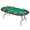 ECOTOUGE 9-Player Poker Table, Casino Leisure Table with Padded Rail, Green view 1