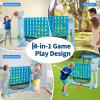 Jojoka Giant 4 in a Row Game Outdoor Includes Connect Game, Golf, Basketball, Ring Toss, Adjustable Height, Mesh Board, Carry Bag Indoor/Outdoor Fun for Kids & Adults view 3