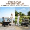 ELEMARA All-Terrain Wagon Stroller for 2 Kids, Foldable Wagon Stroller Includes Removable Canopy,Mosquito net, Adjustable PushPull Handle,Snack Tray & Cup Holders, Storage Basket, Black+Grey view 2