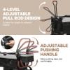 ELEMARA All-Terrain Wagon Stroller for 2 Kids, Foldable Wagon Stroller Includes Removable Canopy,Mosquito net, Adjustable PushPull Handle,Snack Tray & Cup Holders, Storage Basket, Black+Grey view 3