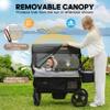 ELEMARA All-Terrain Wagon Stroller for 2 Kids, Foldable Wagon Stroller Includes Removable Canopy,Mosquito net, Adjustable PushPull Handle,Snack Tray & Cup Holders, Storage Basket, Black+Grey view 4