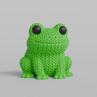 BYZCLUBERI 3D Printed Animals, Knitted Frog for Mother's Day, 3D Printed Desktop Ornament, 3D Animals Decor for Living Room Creative Home Decoration Exquisite Craft Gift,Collectibles for Adults
