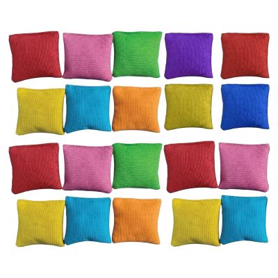 20pcs Bean Bags Throwing | Small Bean Bag | 5x5.5cm Colorful Square Throwing Game for Kids Adults, for Fun Sports Indoor Outdoor Family Games