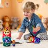 Tngan Russian Nesting Dolls, Flower Painted Natural Wooden Set, 7 Pcs view 3