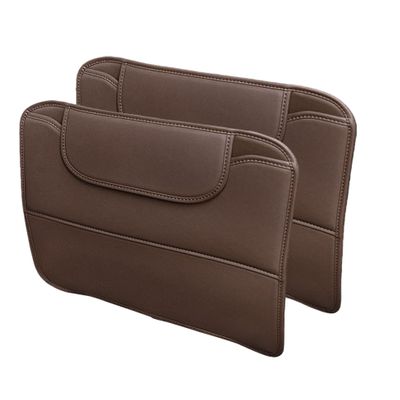 2 Pack Leather Kick Mats Back Seat Protectors for Kia XCeed 2019-2026, Waterproof Seat Back Cover Easy Clean Auto Interior Protection Accessories,Brown