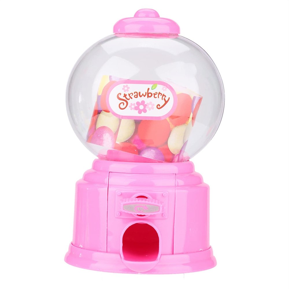 Semme Portable Machine Dispenser for Kids ABS Plastic Kindergarten Educational Savings Pot for Small Snacks (Roseate)