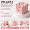 2026 New Cheese Squishy Block-Pink Yellow White Blue Big Squishy Cheese, Giant Blue Sugar Squishes Slow Rising Soft Novelty Fidget Toy with Storage Bag for Adult (Pink, Small) view 2