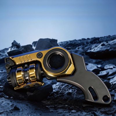 Stainless Steel Fidget Toy for Adults, Magnetic EDC Spinner with Smooth Rotation, Premium Metal Desk Gadget for Stress Relief & Focus, Pocket Anti-Anxiety Toy for Men & Women (Black Gold + Gunstock)