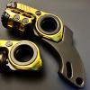 Stainless Steel Fidget Toy for Adults, Magnetic EDC Spinner with Smooth Rotation, Premium Metal Desk Gadget for Stress Relief & Focus, Pocket Anti-Anxiety Toy for Men & Women (Black Gold + Gunstock) view 2