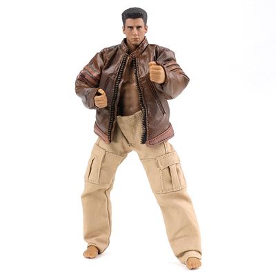 1/12 Scale Brown Wolverine Style Leather Jacket Miniature Men's Outerwear for 6-Inch Collectible Figure, Model Apparel (Figure Not Included)