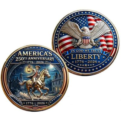 1776-2026 Anniversary Challenge Coins, 4th of July Commemorative Coin, American Eagle Patriotic Design, America Merchandise Collectible 250 Anniversary Coin,1.57inch