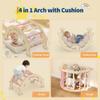 Kids Foldable Triangle Set with Cushion, 7 in 1 Wooden Toddler Climbing Toys Indoor, Kids Jungle Gym Play Structure with Reversible Slide Ramp & Rocking Arch, Baby Climber for Toddlers Toys-Cat, Pink view 4