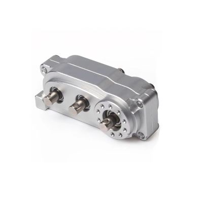 RC Cars Models Compatible with Axial for SCX10 for Chassis Prefixal Planetary Gear Transmission Metal Transfer Case with Reverse Shaft 1/10 RC Crawler(Silver)