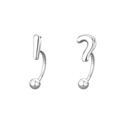 Question mark, exclamation mark, asymmetrical earring
