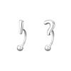 Question mark, exclamation mark, asymmetrical earring view 1