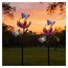 Butterfly Outdoor Windmill, 117cm/46inch Kinetic Wind Spinners Outdoor 360 Metal Windmills, Butterfly Garden Wind Spinners for Yard, Garden, Lawn Decor,B2Packs view 1