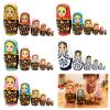Vmohuyktx 6 Layer Russian Nesting Dolls Wooden Hand Painted Traditional Folk Art Toy for Girl Creative Craft Activity Six Layer Nesting Dolls Wooden Stacking Educational view 2