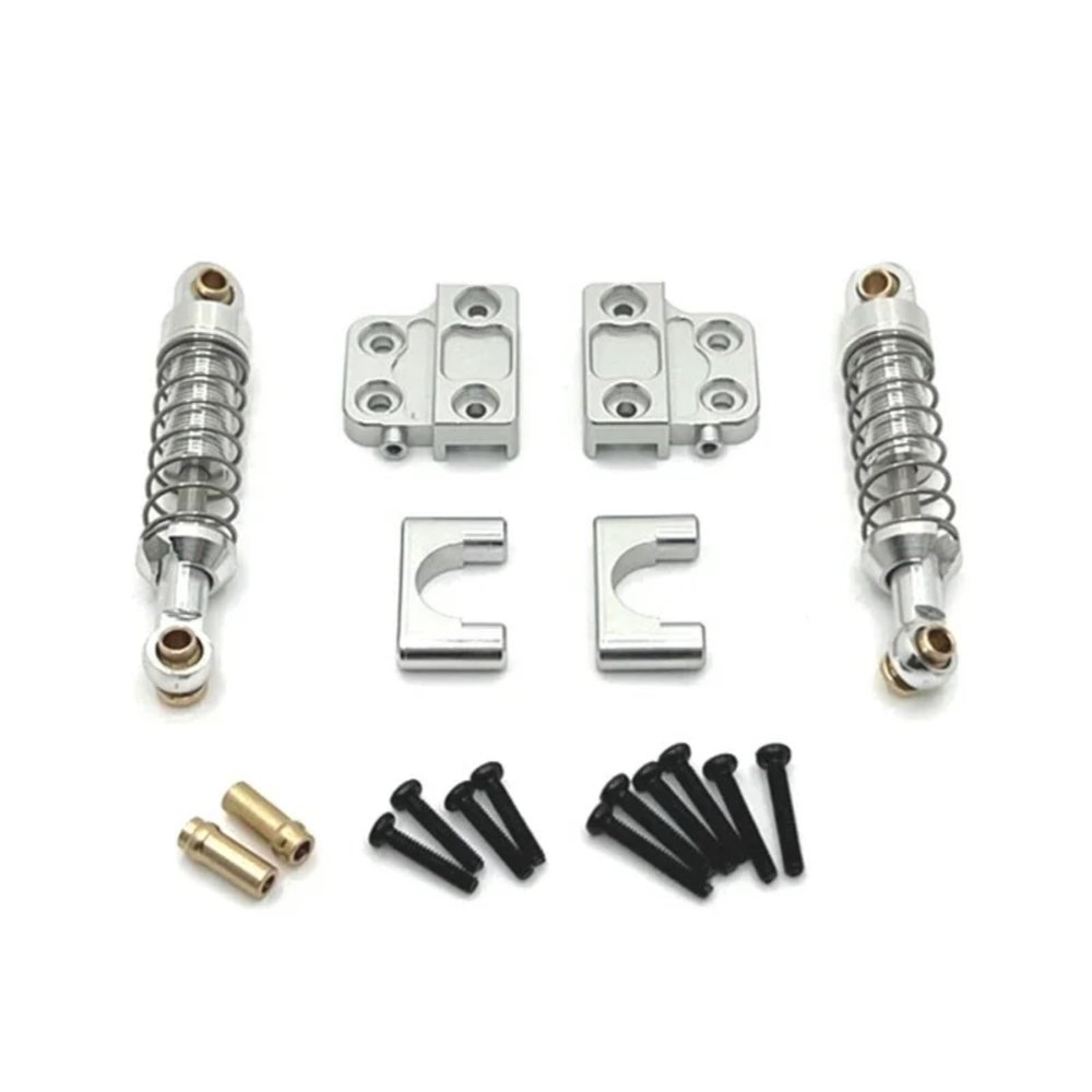 RC Modifications Spare for MN82 LC79 1/12 RC Car Metal Rear Axle Shock Absorber and Fixed for Seat Mount Bracket Set Upgrade Parts Accessories(Silver)