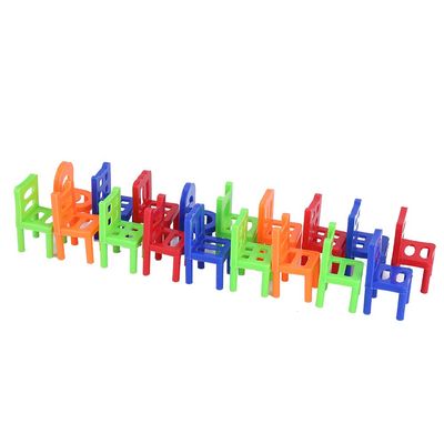 Blaihild 18PCS Balancing Toys, Lightweight Plastic Mini Chairs, Educational Stacking Game Set for Kids and Adults, Multicolor Stacking Toy for Indoor Play