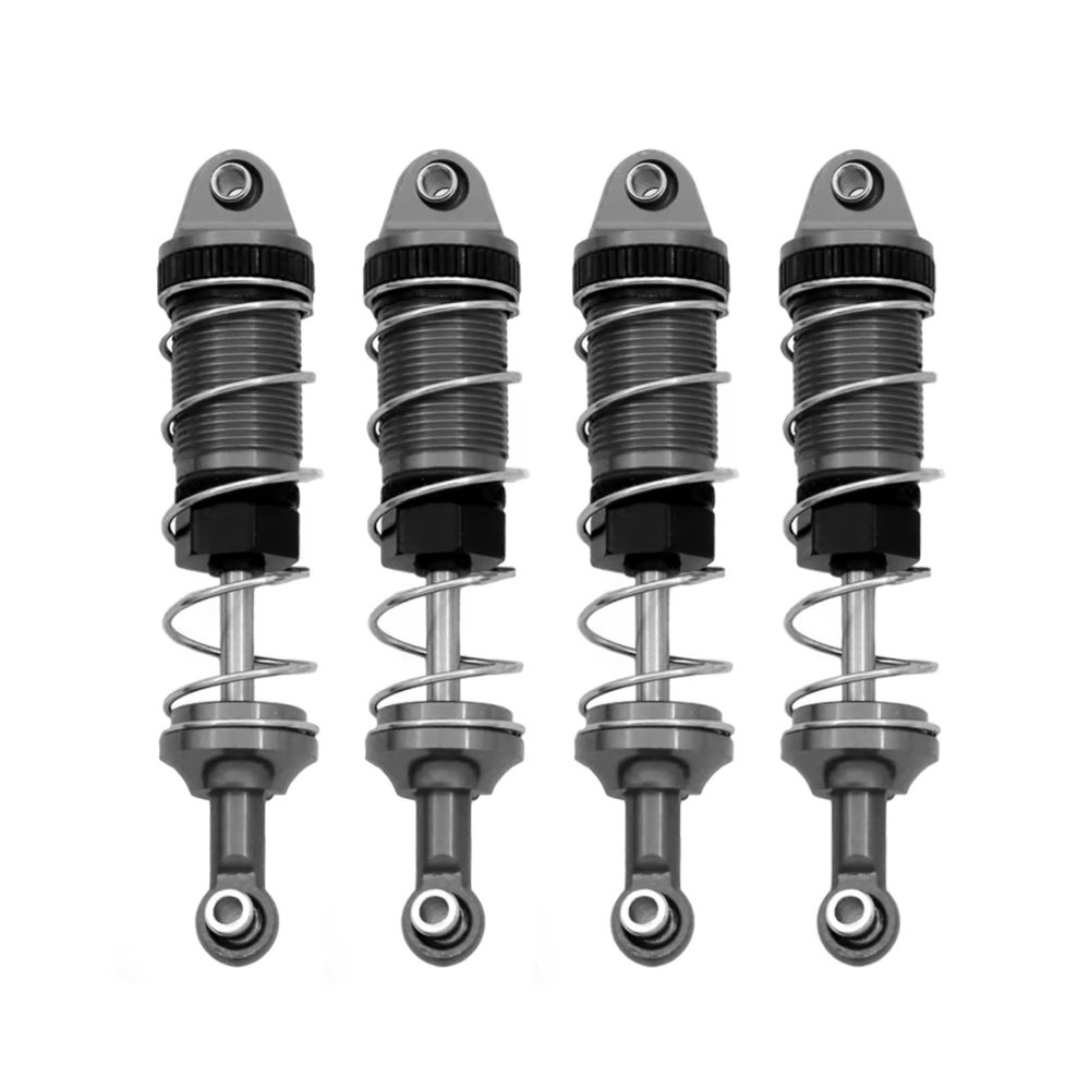RC Car Accessories for MJX H16 16207 for WLtoys 144001 for MN128 MN86 MN86KS 1/16 1/12 4pcs Metal Shock Absorber Damper RC Car Upgrade Parts(Dark Grey)