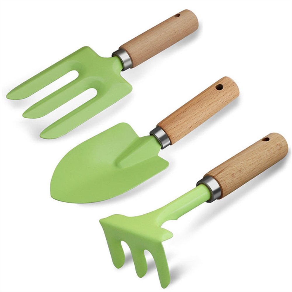 ' s Gardening Tool 3pcs with Wood Handles Includes Shovels Rakes Fork Perfect for Little Hands Backyard Beach Fun Safe Gardening Tool for